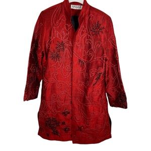 Anage Red Embroidered Jacket, M